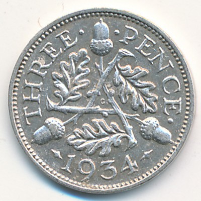 Great Britain, 3 pence, 1934