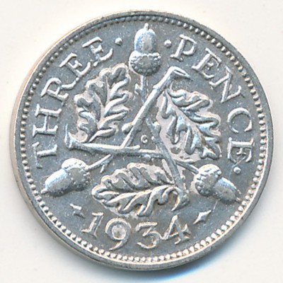 Great Britain, 3 pence, 1934