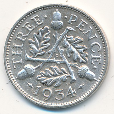 Great Britain, 3 pence, 1934