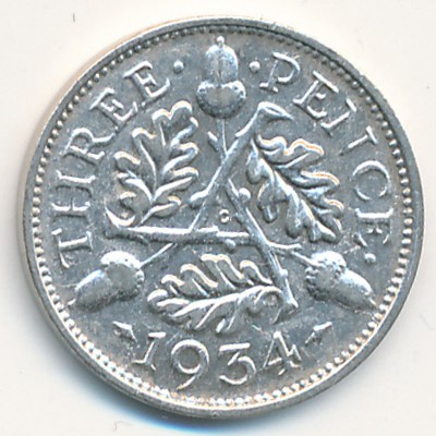 Великобритания, 3 пенса (1934 г.)