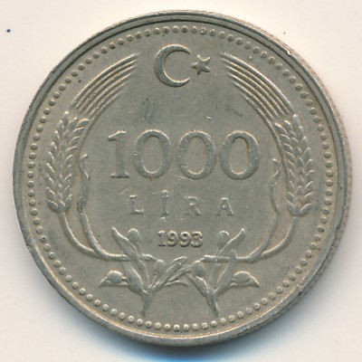 Турция, 1000 лир (1993 г.)