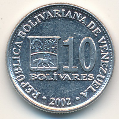 Venezuela, 10 bolivares, 2001–2004