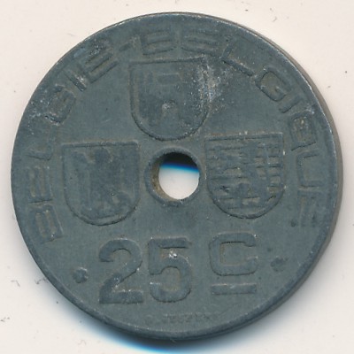 Belgium, 25 centimes, 1942