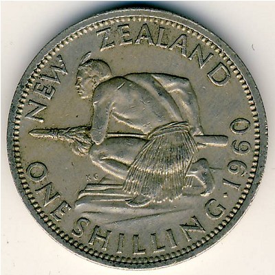 New Zealand, 1 shilling, 1956–1965