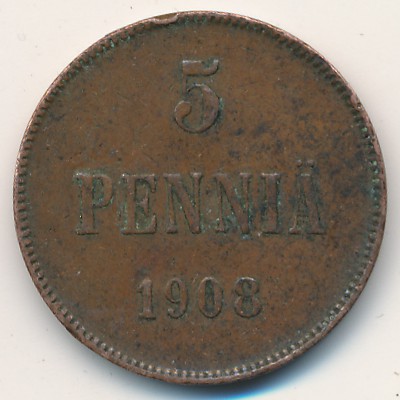 Финляндия, 5 пенни (1908 г.)