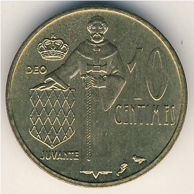 Monaco, 10 centimes, 1962–1995