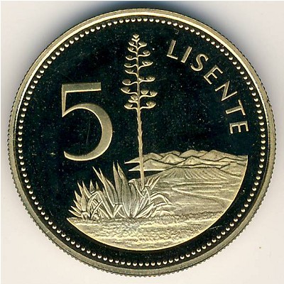 Lesotho, 5 lisente, 1979–1989