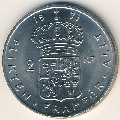 Sweden, 2 kronor, 1968–1971