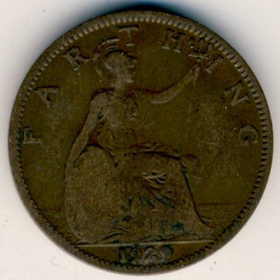 Великобритания, 1 фартинг (1929 г.)