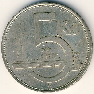 Czechoslovakia, 5 korun, 1928–1932