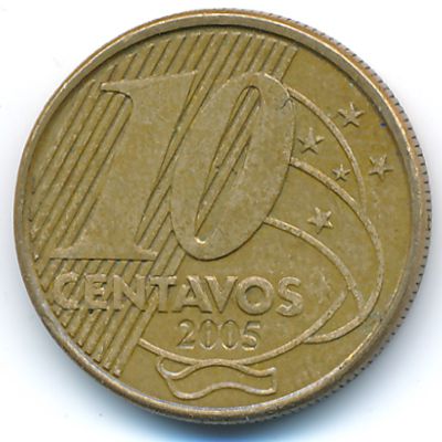 Brazil, 10 centavos, 2005