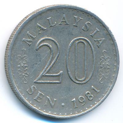 Malaysia, 20 sen, 1981