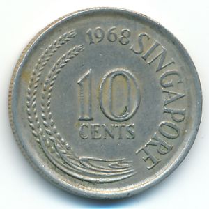 Singapore, 10 cents, 1968