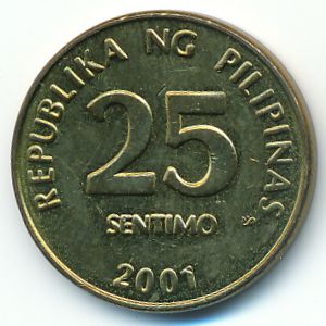 Филиппины, 25 сентимо (2001 г.)