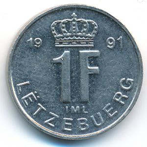 Luxemburg, 1 franc, 1991