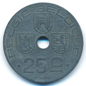 Belgium, 25 centimes, 1943