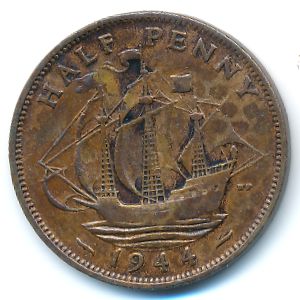 Great Britain, 1/2 penny, 1944