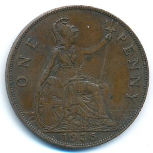 Великобритания, 1 пенни (1935 г.)