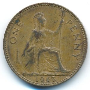 Великобритания, 1 пенни (1963 г.)