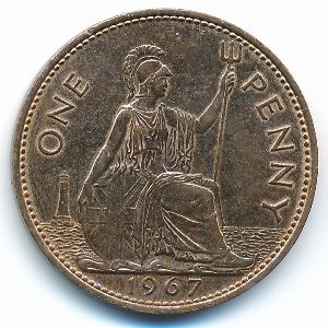 Великобритания, 1 пенни (1967 г.)