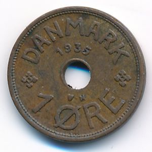 Denmark, 1 ore, 1935