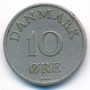 Denmark, 10 ore, 1949