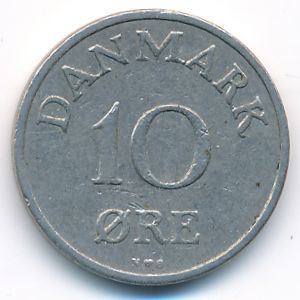 Denmark, 10 ore, 1953
