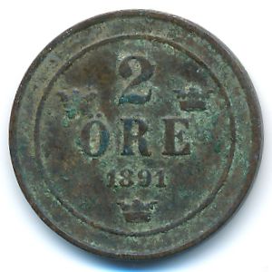 Швеция, 2 эре (1891 г.)