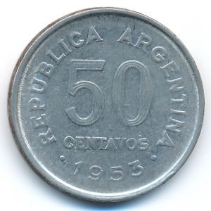 Аргентина, 50 сентаво (1953 г.)