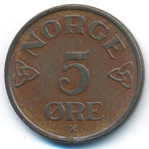 Norway, 5 ore, 1953