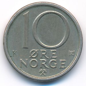 Norway, 10 ore, 1982