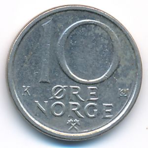 Норвегия, 10 эре (1990 г.)