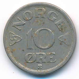 Norway, 10 ore, 1955