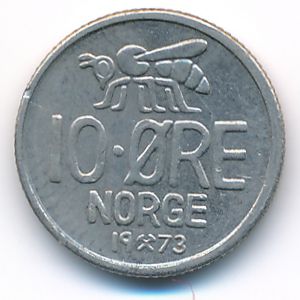 Norway, 10 ore, 1973