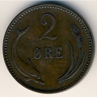 Denmark, 2 ore, 1894–1906