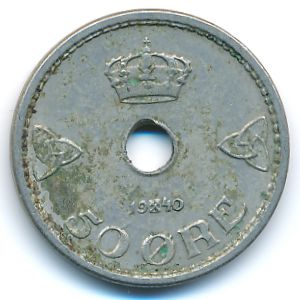 Норвегия, 50 эре (1940 г.)