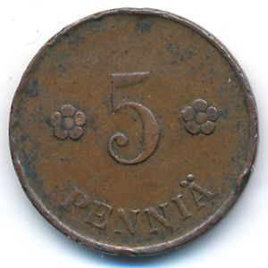 Finland, 5 pennia, 1920