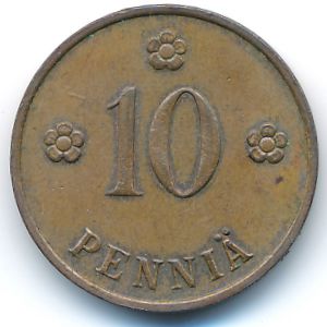 Finland, 10 pennia, 1936