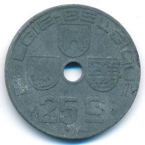 Belgium, 25 centimes, 1942