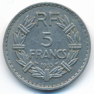Франция, 5 франков (1935 г.)