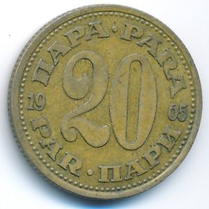 Yugoslavia, 20 para, 1965