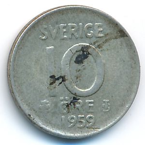 Sweden, 10 ore, 1959