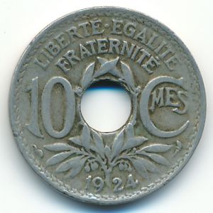 Франция, 10 сентим (1924 г.)