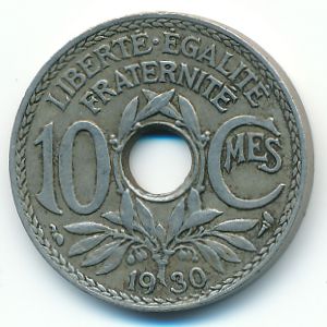 France, 10 centimes, 1930