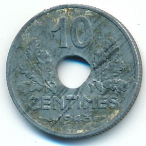 France, 10 centimes, 1943