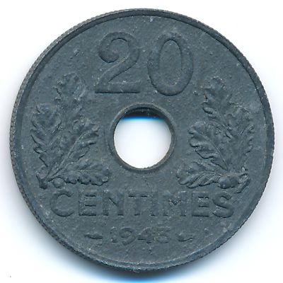 Франция, 20 сентим (1943 г.)