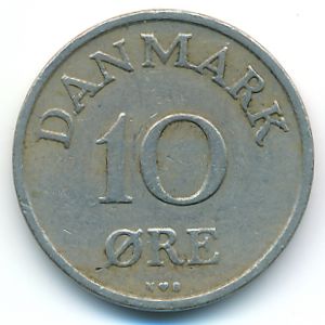 Denmark, 10 ore, 1950