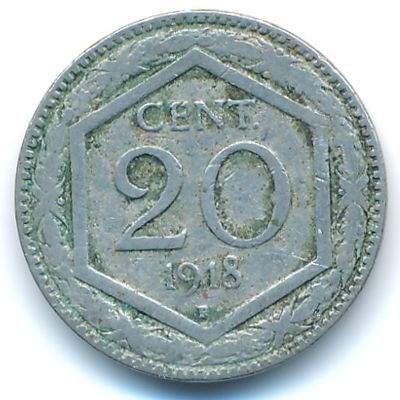 Италия, 20 чентезимо (1918 г.)