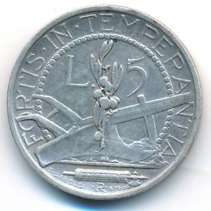 San Marino, 5 lire, 1931