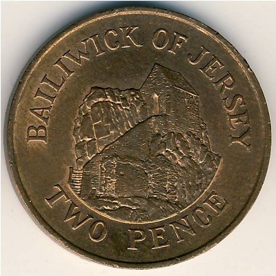 Jersey, 2 pence, 1983–1992